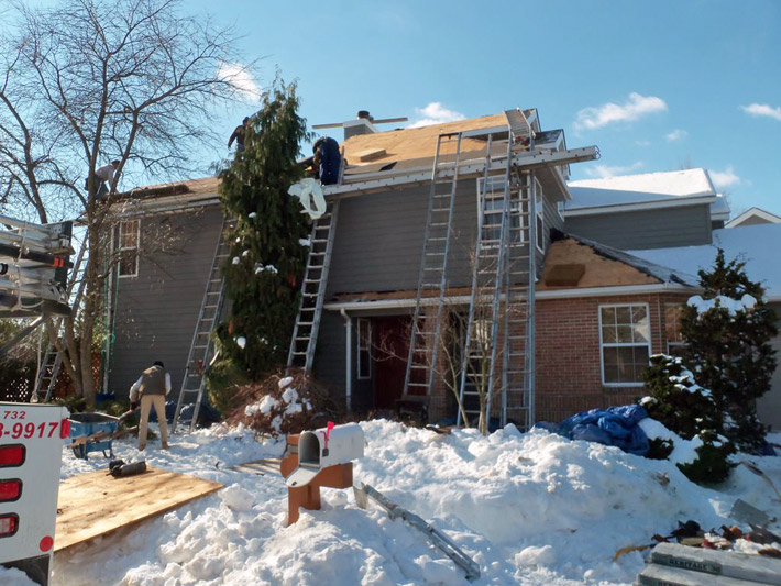 Roof replacement in New Jersey Winter